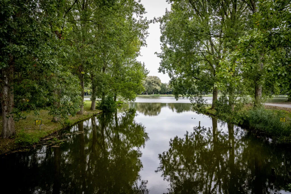 De grote plas in Landschapspark Madestein